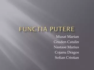 functia putere
