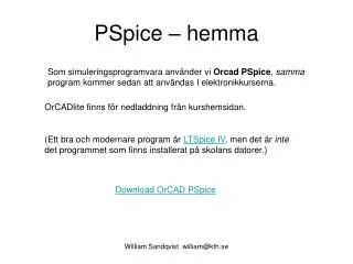 pspice hemma