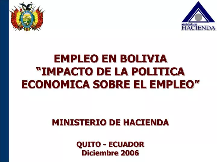 empleo en bolivia impacto de la politica economica sobre el empleo