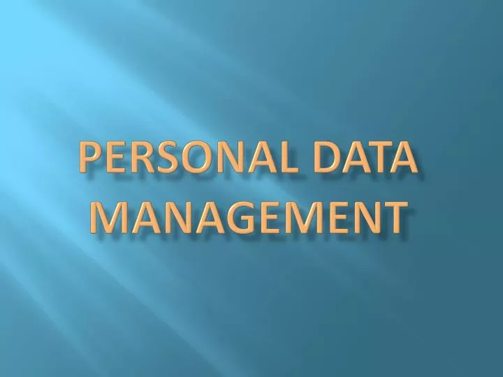 personal data management