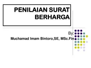 penilaian surat berharga