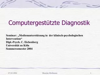 computergest tzte diagnostik