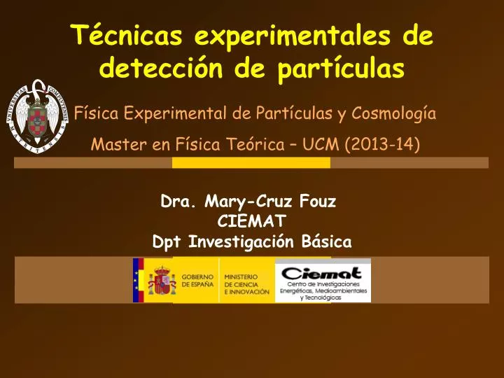 t cnicas experimentales de detecci n de part culas