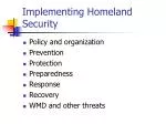 Implementing Homeland Security - slide 1
