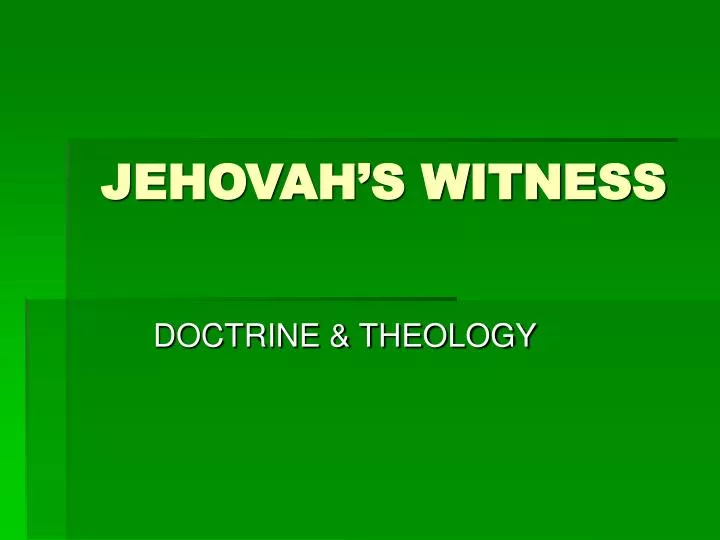 jehovah s witness
