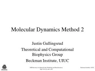 Molecular Dynamics Method 2