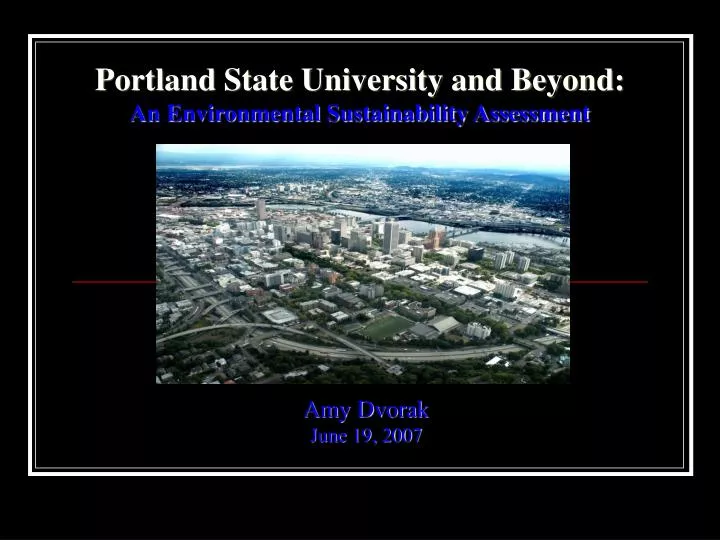 portland state university and beyond an environmental sustainability assessment