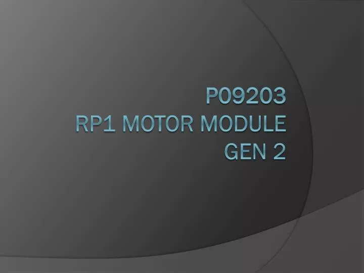 p09203 rp1 motor module gen 2