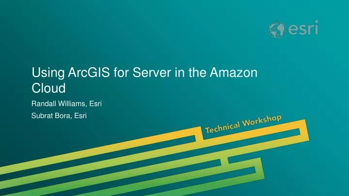 using arcgis for server in the amazon cloud