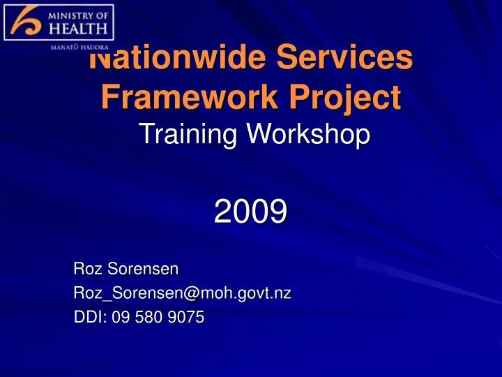 nationwide services framework project training workshop 2009