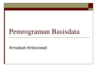 pemrograman basisdata