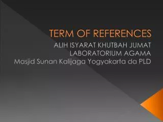 term of references