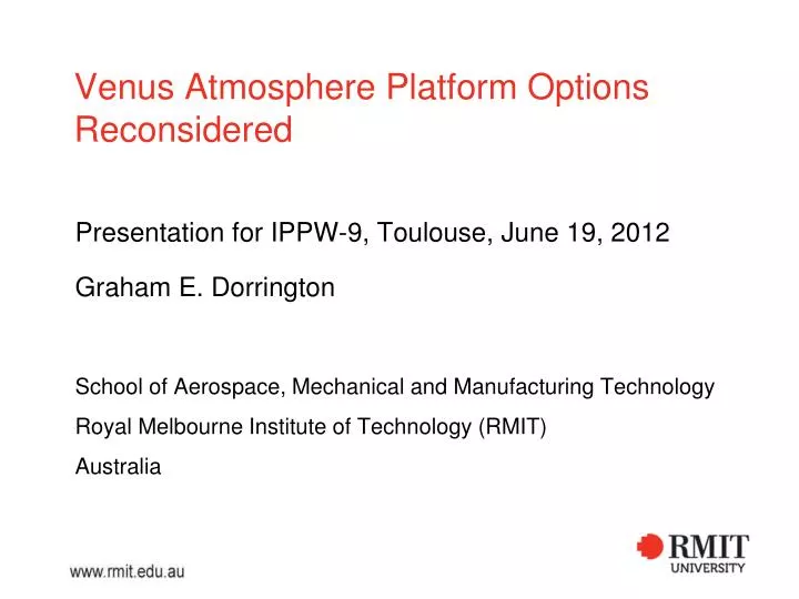 venus atmosphere platform options reconsidered