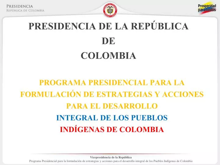 presidencia de la rep blica de colombia