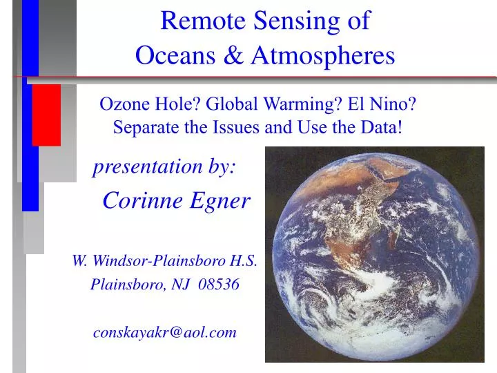 ozone hole global warming el nino separate the issues and use the data