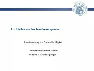 erschlie en von probleml sekompetenz