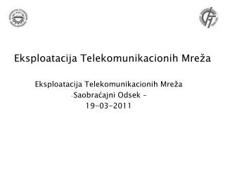 eksploatacija telekomunikacionih mre a