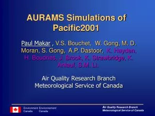 AURAMS Simulations of Pacific2001