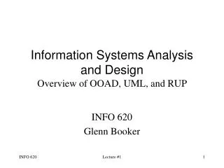 information systems analysis and design overview of ooad uml and rup