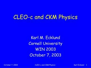 CLEO-c and CKM Physics