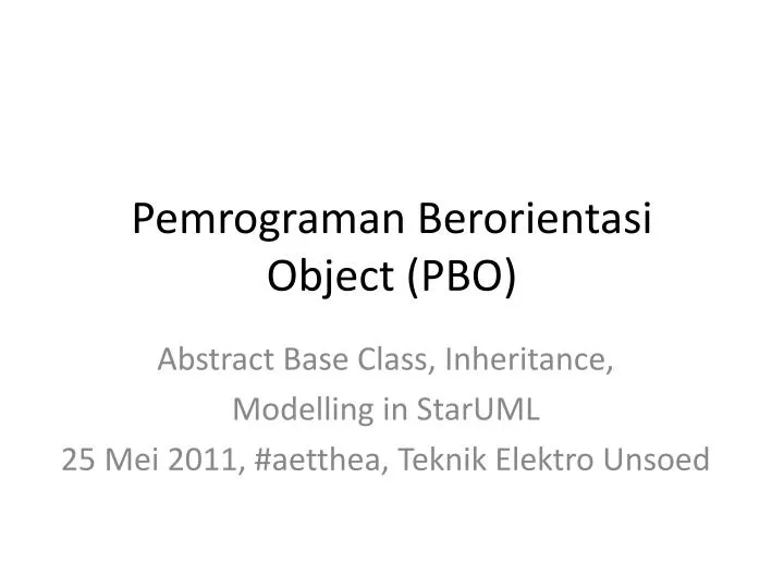pemrograman berorientasi object pbo