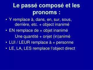 le pass compos et les pronoms