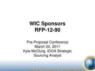 WIC Sponsors RFP-12-90
