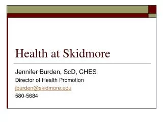 Health at Skidmore
