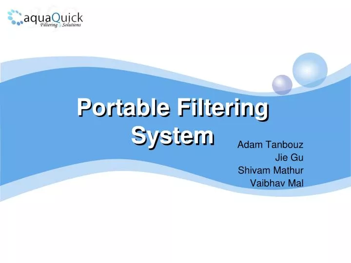 portable filtering system