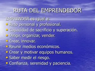 ruta del emprendedor