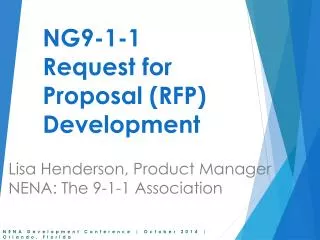 NG9-1-1 Request for Proposal (RFP) Development