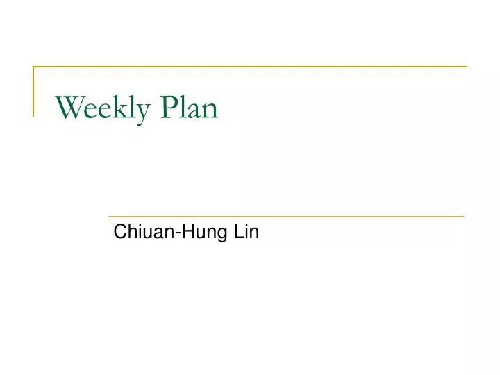 weekly plan