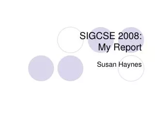 SIGCSE 2008: My Report