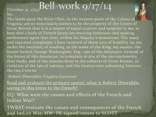 Bell-work 9/17/14