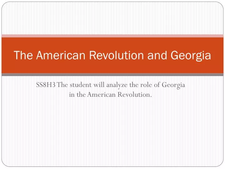 the american revolution and georgia