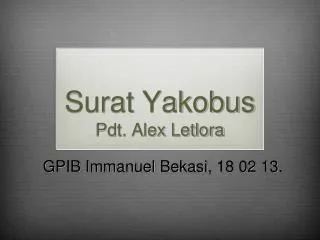 surat yakobus pdt alex letlora