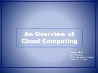 an overview of cloud computing