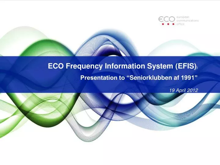 eco frequency information system efis presentation to seniorklubben af 1991