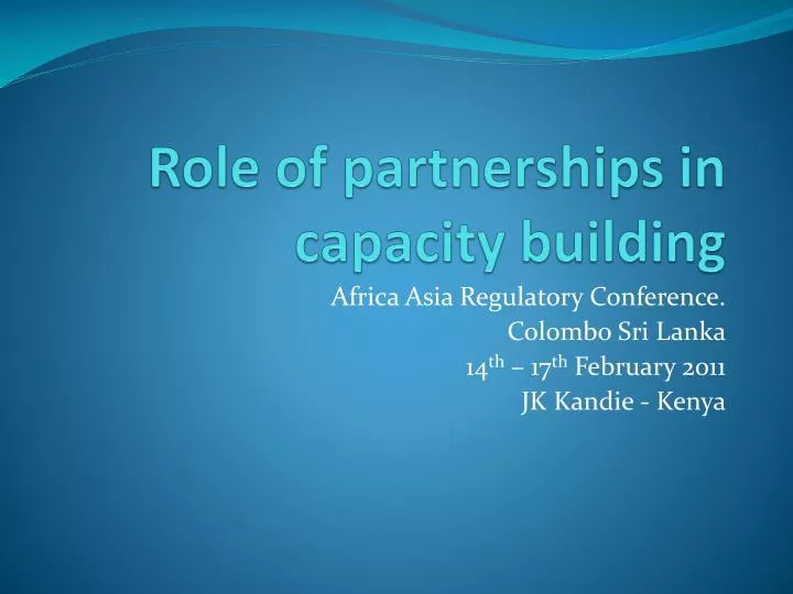 role of partnerships in capacity building