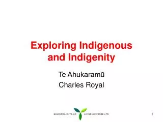 Exploring Indigenous and Indigenity