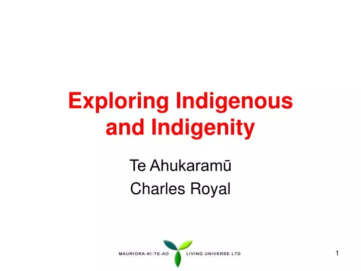 exploring indigenous and indigenity