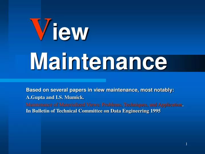 v iew maintenance