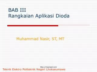 bab iii rangkaian aplikasi dioda