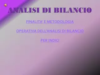 finalita e metodologia operativa dell analisi di bilancio per indici