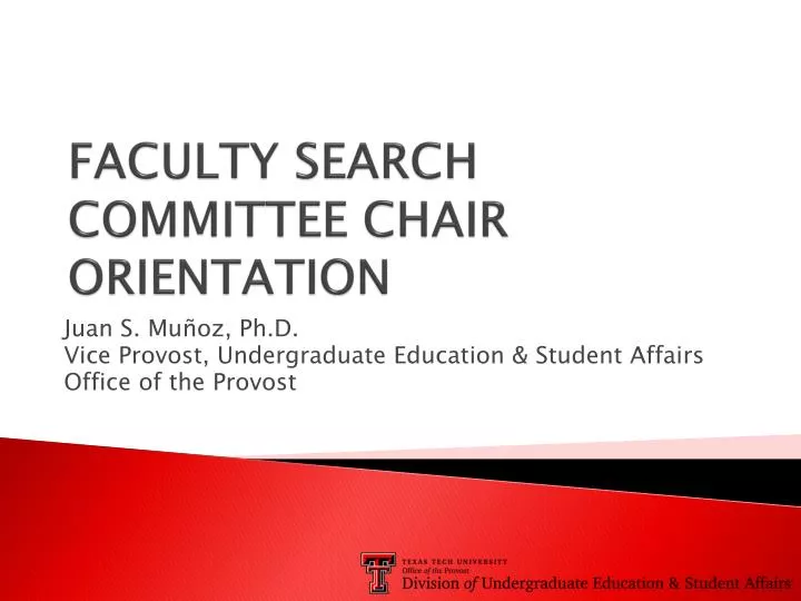 faculty search committee chair orientation