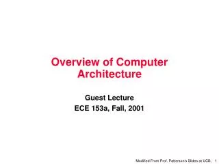 Overview of Computer Architecture
