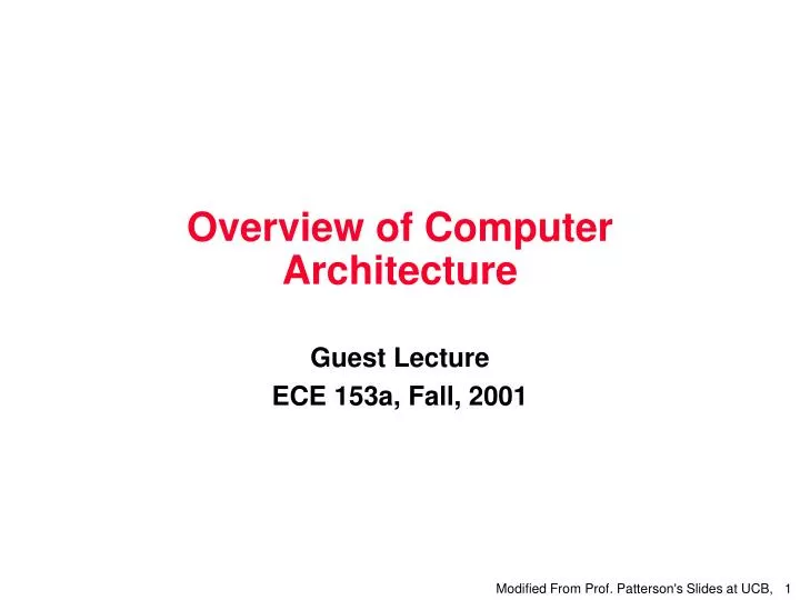 overview of computer architecture