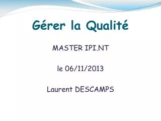 g rer la qualit