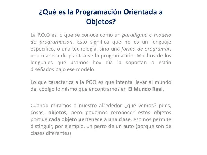 qu es la programaci n orientada a objetos