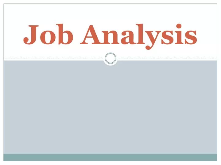 job analysis